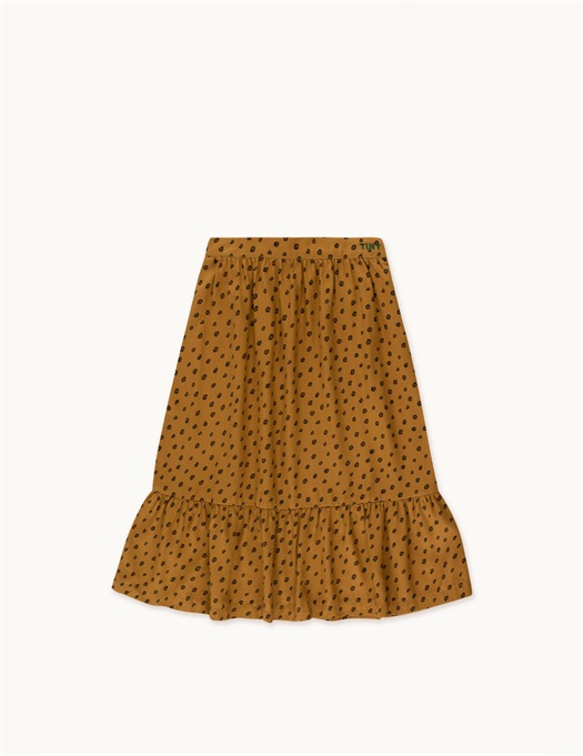 Animal Print Long Skirt Mustard