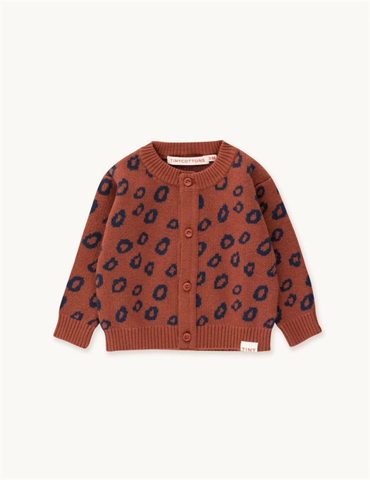 Baby Animal Print Cardigan Chestnut/Navy