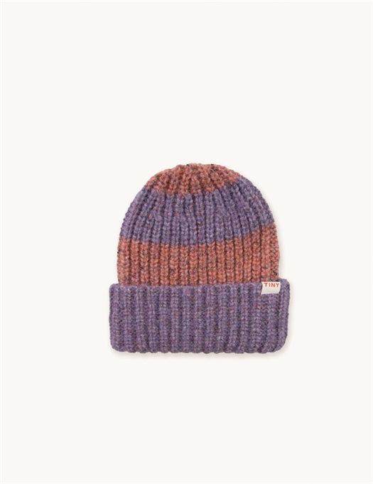 Big Stripes Beanie Violet/ Powder Pink