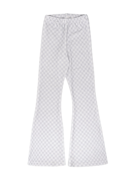 Velvet Bell Bottom Checker Grey