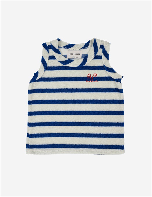 Baby Blue Stripes Terry Tank Top