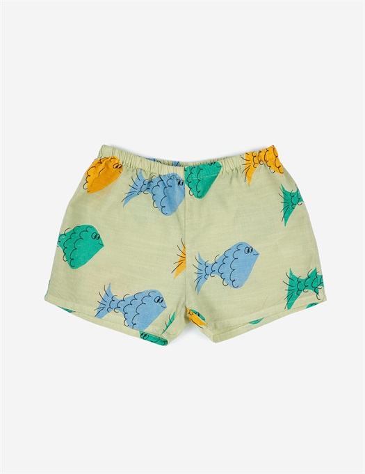 Baby Multicolor Fish All Over Woven Shorts
