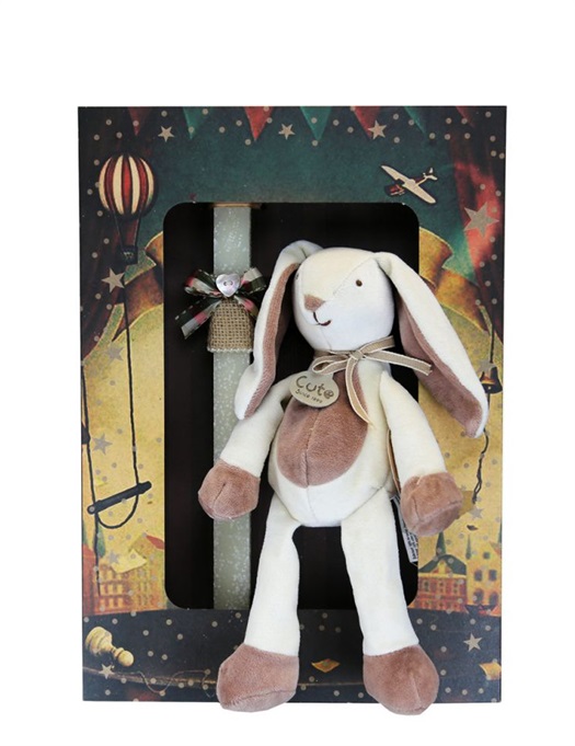 Easter Candle - Organic Cotton Rabbit