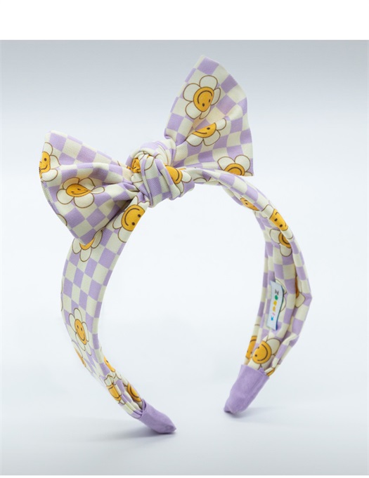 Smiley Flower Bow Headband