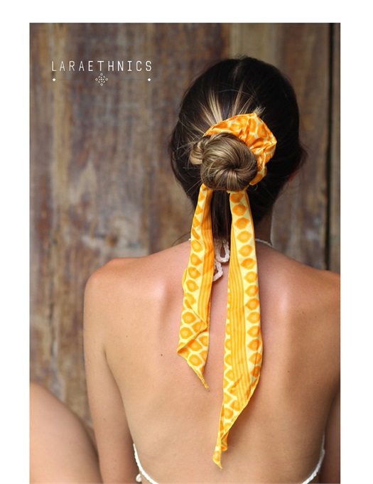 Hair Scrunchie - Ikat Orange