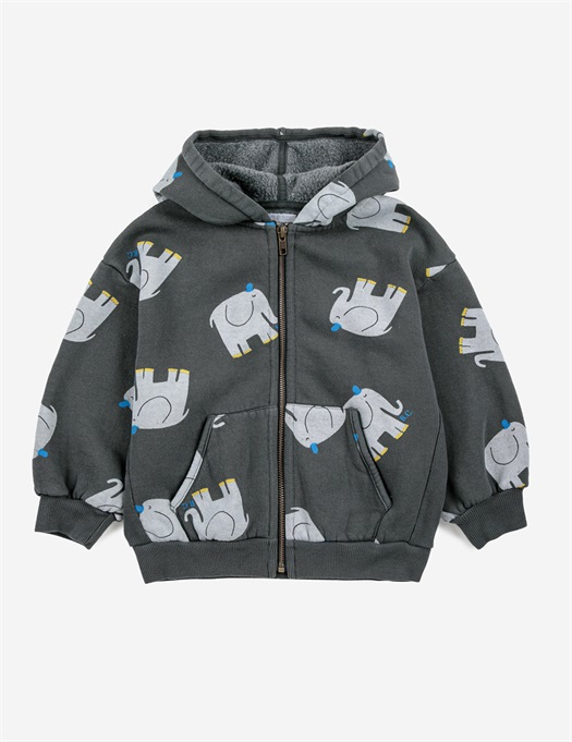 The Elephant All Over Zipped Hoodie