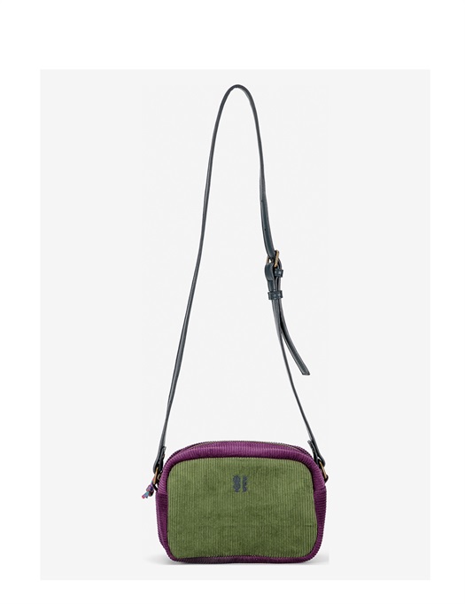 Color Block Corduroy Crossbody Bag