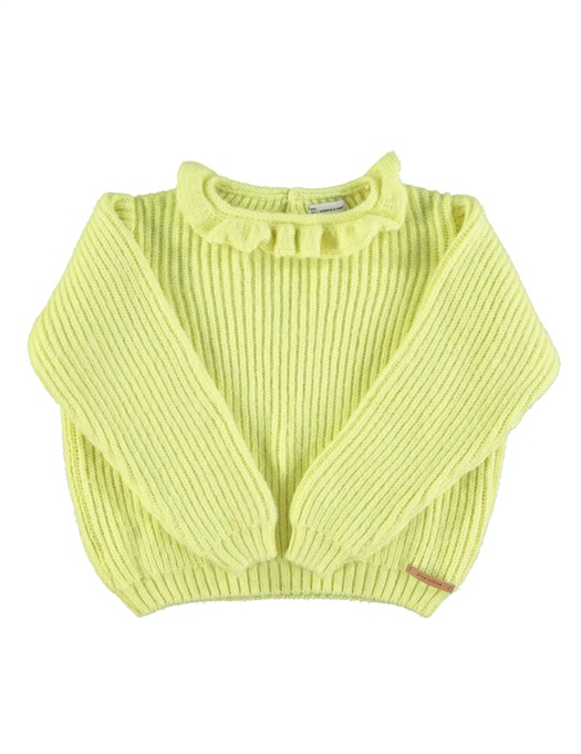 Collar Knitted Sweater Lime