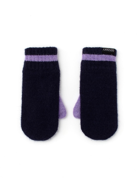 Cute Rabbit Mittens Deep Dark Blue