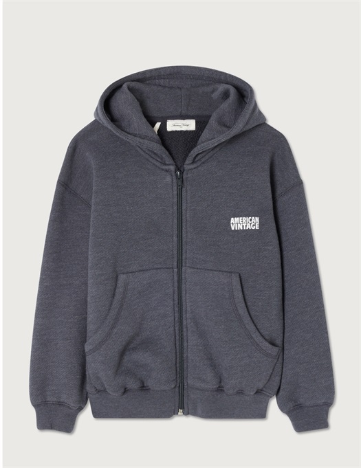 Doven Zipped Hoodie Overdyed Carbon