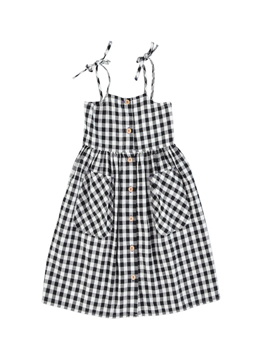 Checkered Black&White Long Dress