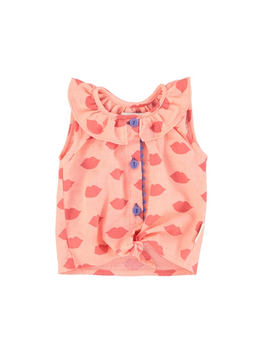 Baby Printed Red Lips Sleeveless Shirt