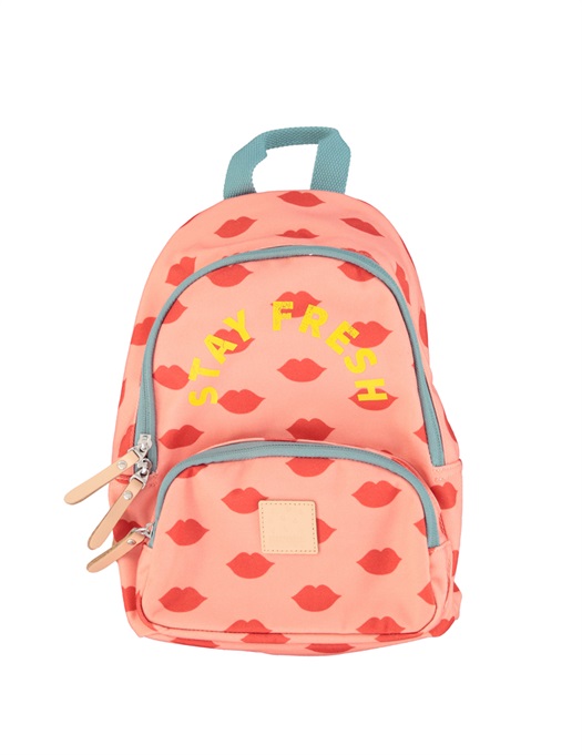 Backpack Pink / Red Lips Printed