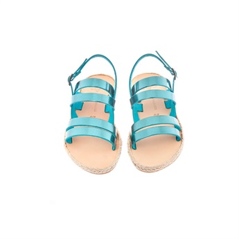 Kythira Metallic Turqoise Sandal