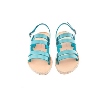 Kythira Metallic Turqoise Sandal