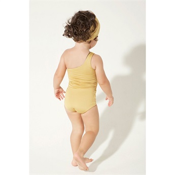 Assymetric Bathing Suit Gold/Black