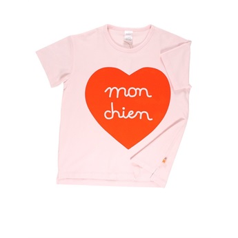 Mon Chien Heart SS Oversized Gr Tee Red