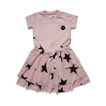 Baby Star Layered Dress Powder Pink