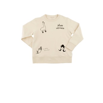 Baby No-Worries Embroidery Sweatshirt Beige / Black