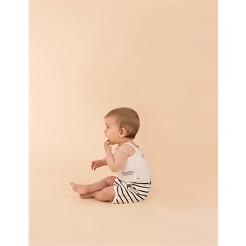 Baby Small Stripes Bloomer Off-White/Navy