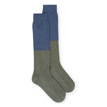 Baby Blue and Green Long Socks
