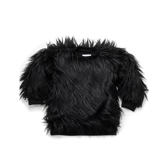 Faux Fur Sweatshirt Black