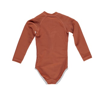 UPF50+ Ocean Ribbed Rust Red Swimsuit