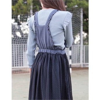 Ribbed Body With Frills Grey