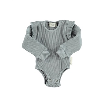 Baby Ribbed Body With Frills Grey