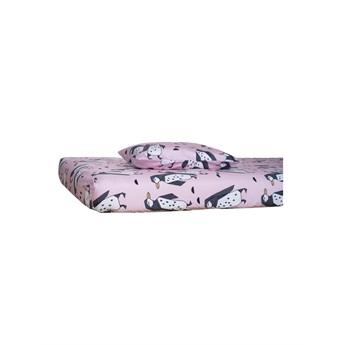 Pink Penguins Fitted Sheet 70x140