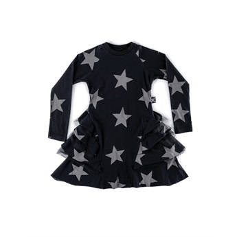 Baby Star Layered Dress Black