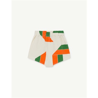 Clam Shorts White Geometric