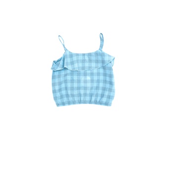 Ruffle Top Check Blue