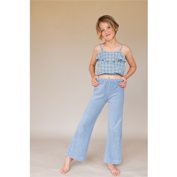 Ruffle Top Check Blue