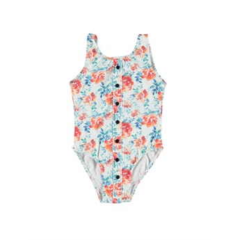 Swimsuit With Buttons Flowers