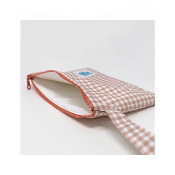 Pouch Small Nude Gingham