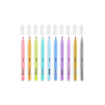 Color Lustre Metallic Brush Markers - Set of 10