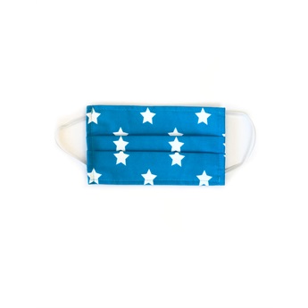 Face Mask Turqoise White Stars