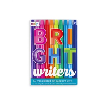 Bright Writers Coloured Ballpoint Pens - Set of 10