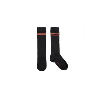 Stripes High Socks Black / Dark Brown