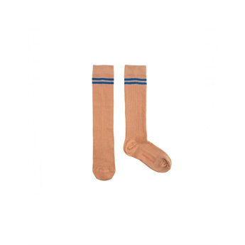 Stripes High Socks Tan / Blue