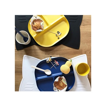 Bamboo Divided Plate Navy