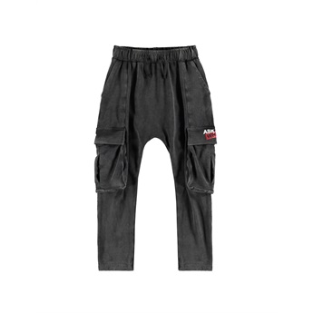 Washed Cargo Pants Black