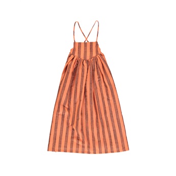 Long Ballon Dress Orangeade Stripes