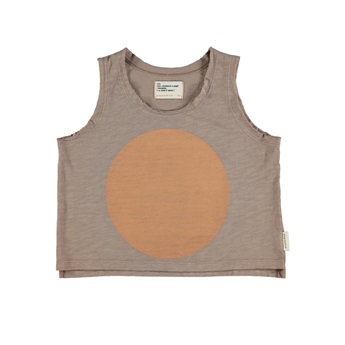 Sleeveless T-Shirt Taupe With Peach