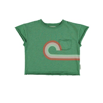 T-Shirt Green With Mulitcolor Print