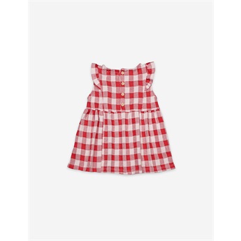Baby Vichy All Over Jersey Ruffle Dress