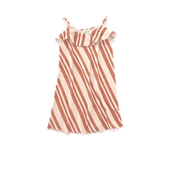 Velvet Dress Orange Stripe