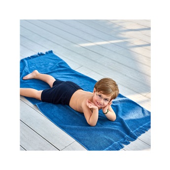 Kids Monochrome Beach Towel - Just Blue