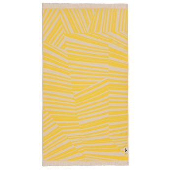 Feather Beach Towel - Cycladic Tiles Yellow